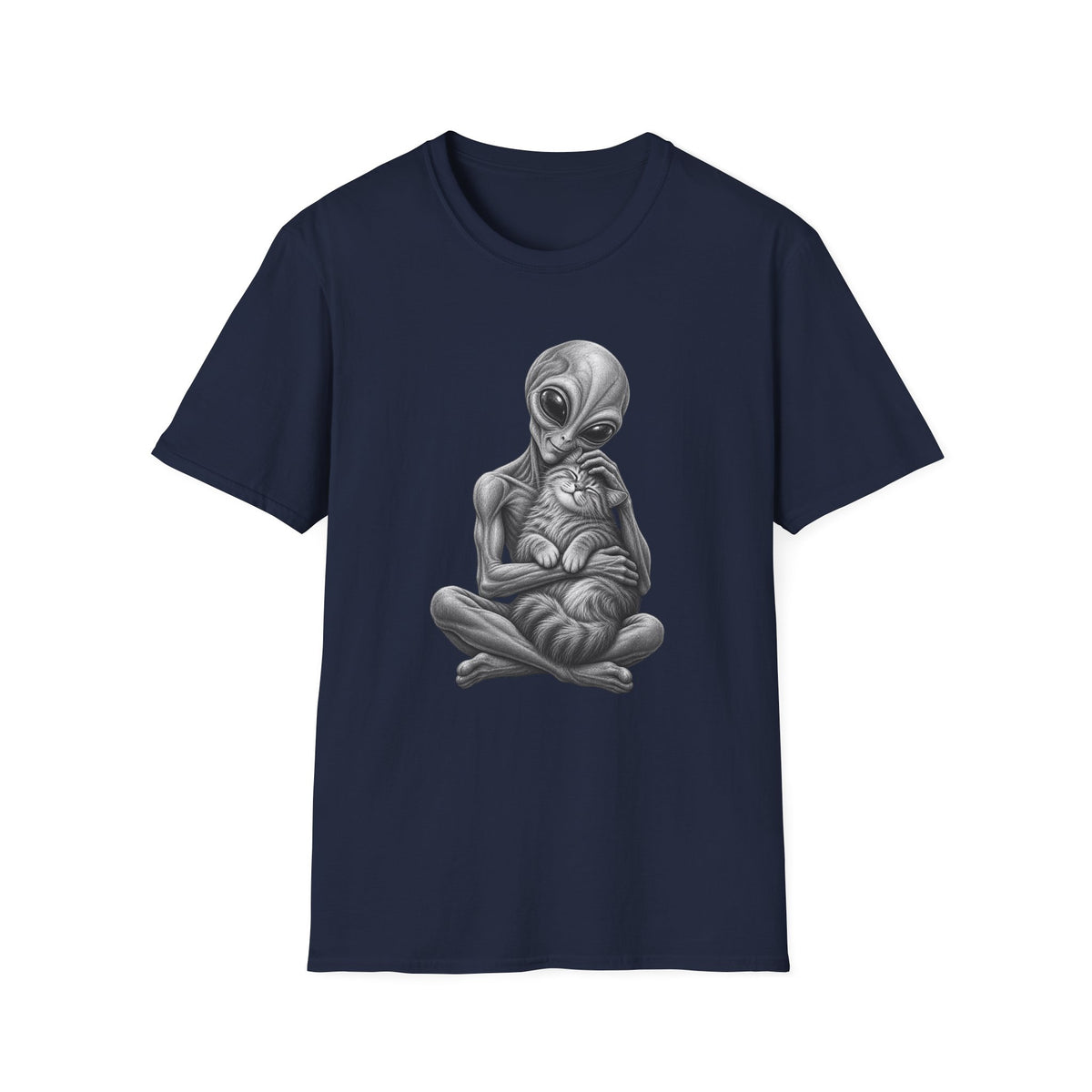 Alien Holding Cat T-Shirt — Cute Sci‑Fi Cat Lover Graphic Tee