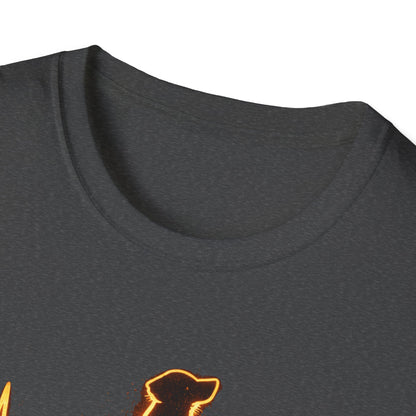 Dog Heartbeat T-Shirt — Neon Dog ECG Graphic Tee