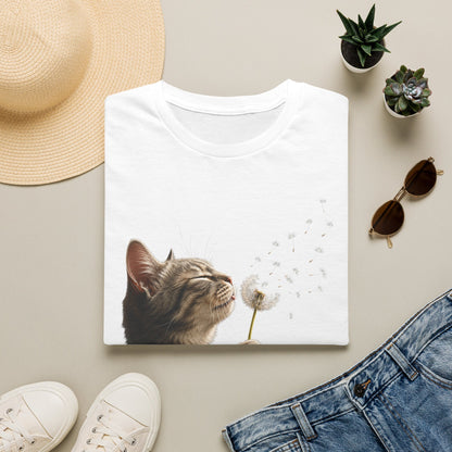 Cat Dandelion T-Shirt — Cute Kitten Blowing Dandelion Graphic Tee