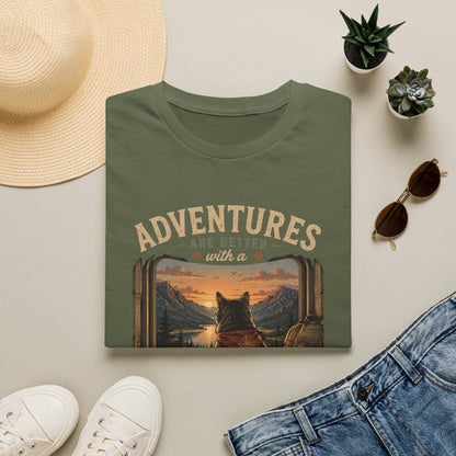 Adventure Cat T‑Shirt — “Adventures Are Better with a Cat” Graphic Tee