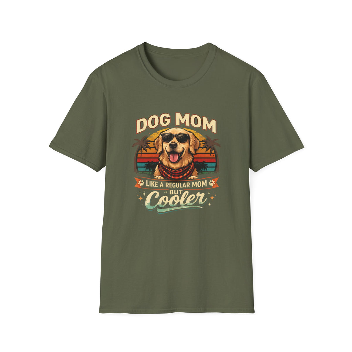 Dog Mom T-Shirt — "Dog Mom Like a Regular Mom But Cooler" Retro Graphic Tee