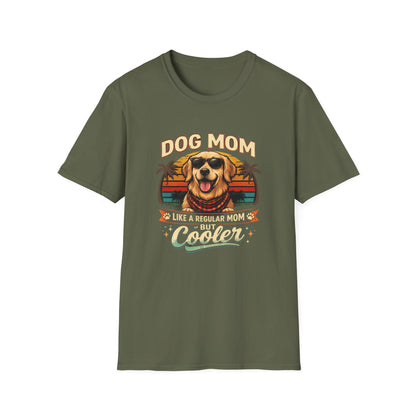 Dog Mom T-Shirt — "Dog Mom Like a Regular Mom But Cooler" Retro Graphic Tee