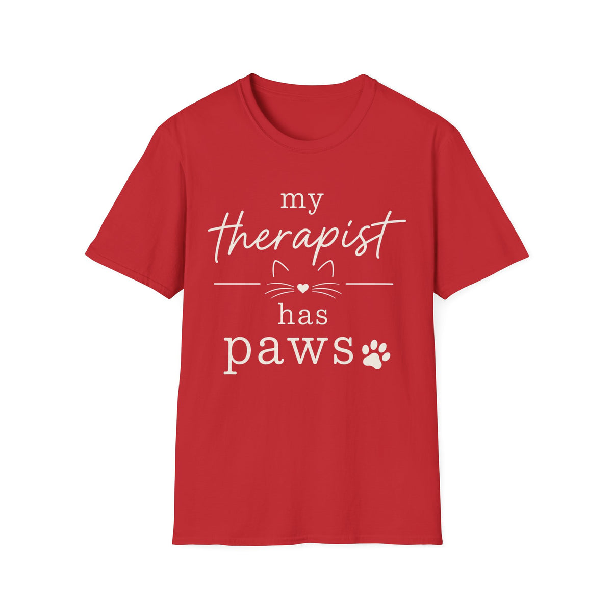 My Therapist Has Paws T-Shirt — Cute Cat Lover Tee