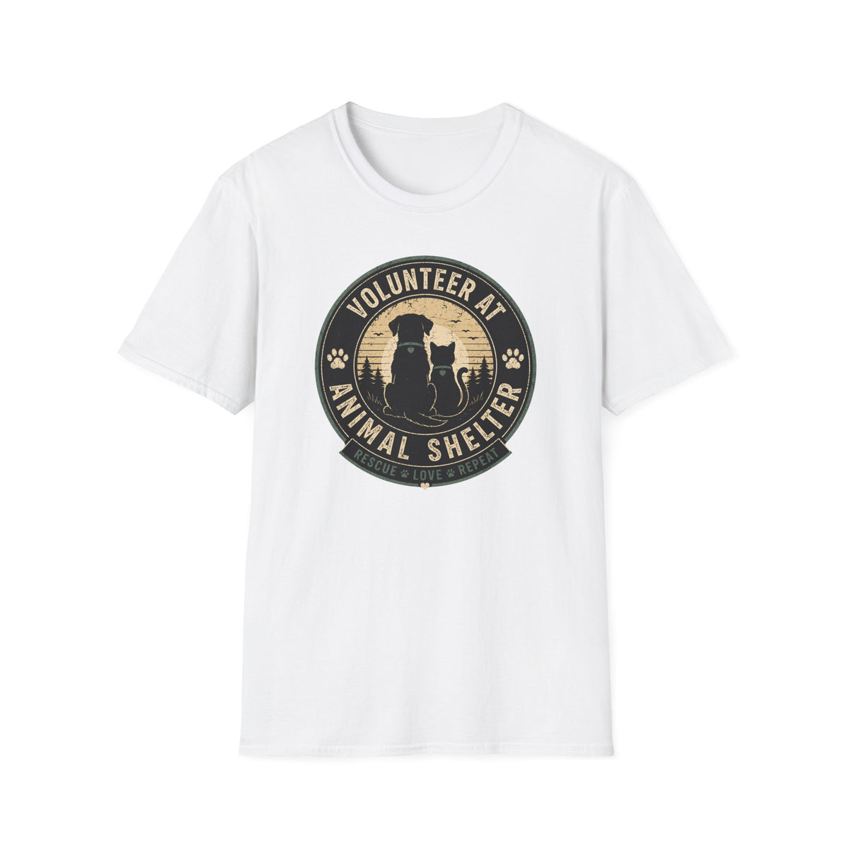 Volunteer at Animal Shelter T-Shirt — Rescue Pet Lover Tee