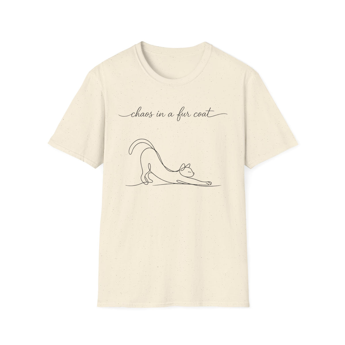 Cat Line Art T-Shirt — "chaos in a fur coat" Minimalist Cat Shirt