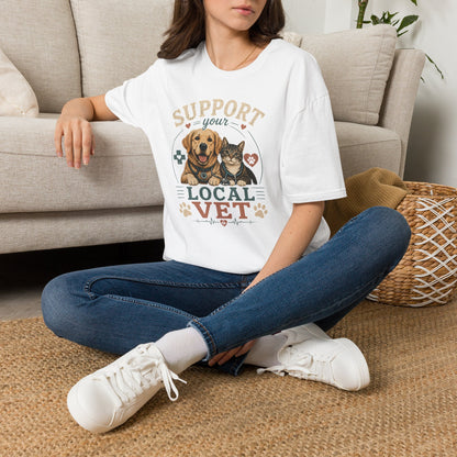 Support Your Local Vet T-Shirt — Dog & Cat Pet Rescue Tee
