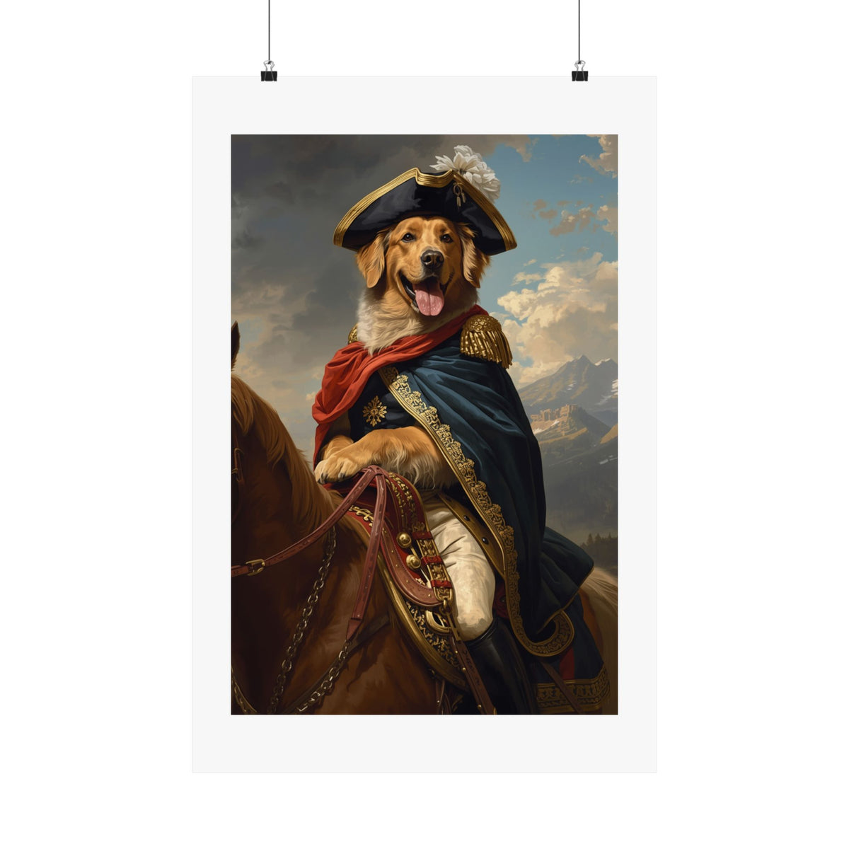 Golden Retriever Napoléon Portrait Matte Poster — Regal Pet Wall Art
