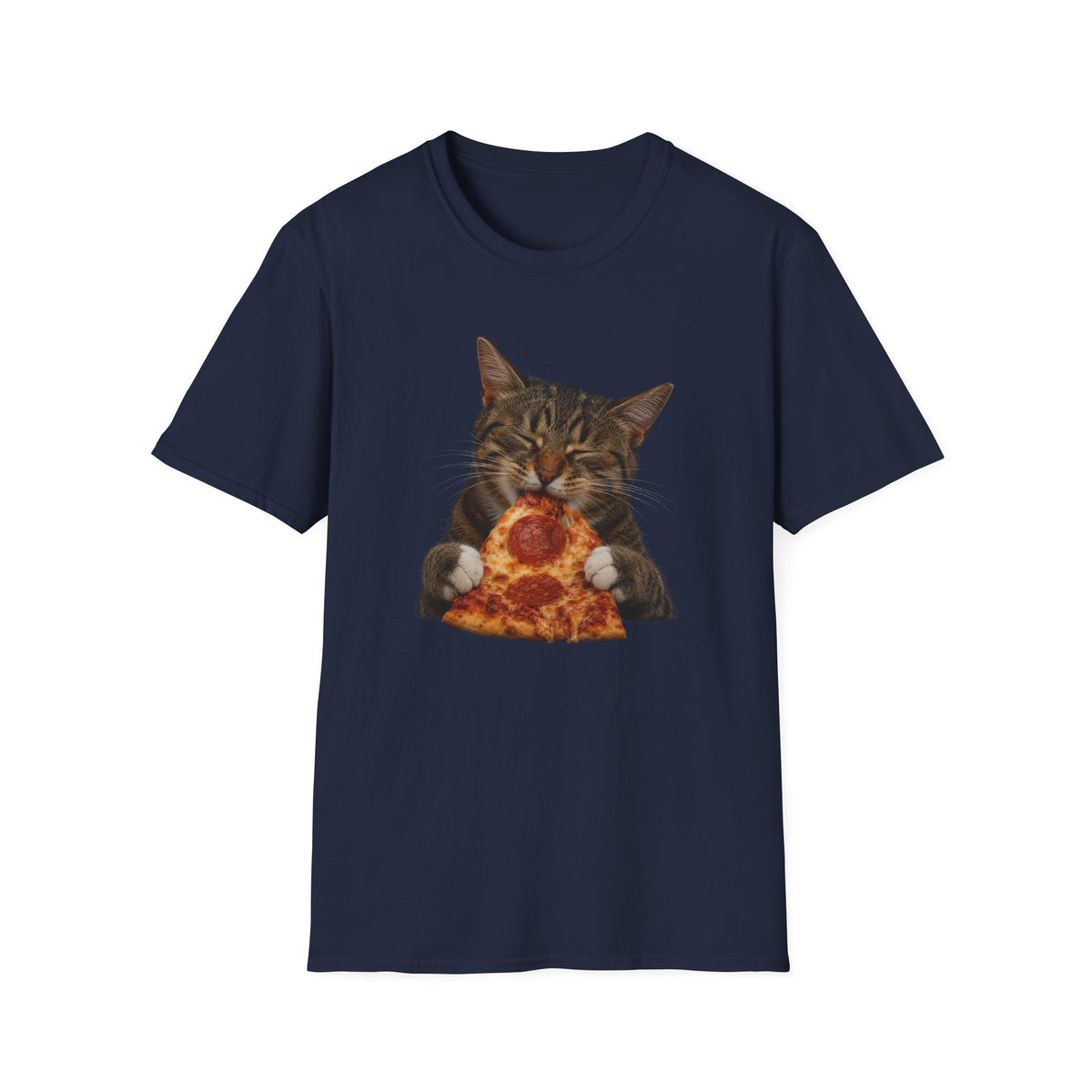 Cat Eating Pizza T-Shirt — Cute Pizza-Loving Cat Graphic Tee