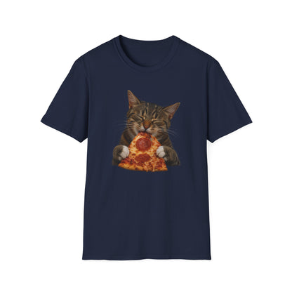 Cat Eating Pizza T-Shirt — Cute Pizza-Loving Cat Graphic Tee