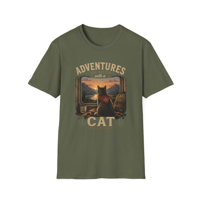 Adventure Cat T‑Shirt — “Adventures Are Better with a Cat” Graphic Tee