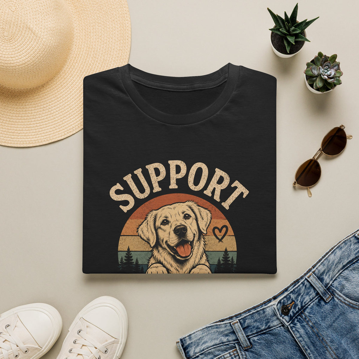 Support Your Local Shelter T-Shirt — Rescue Dog Vintage Graphic