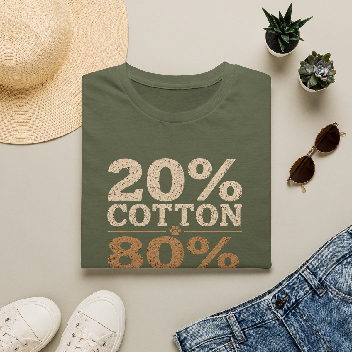 Dog Mom T-Shirt — 20% Cotton 80% Dog Hair Graphic Tee