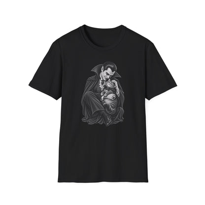 Vampire & Kitty Tee  Cute Gothic Dracula Cat Graphic T-Shirt