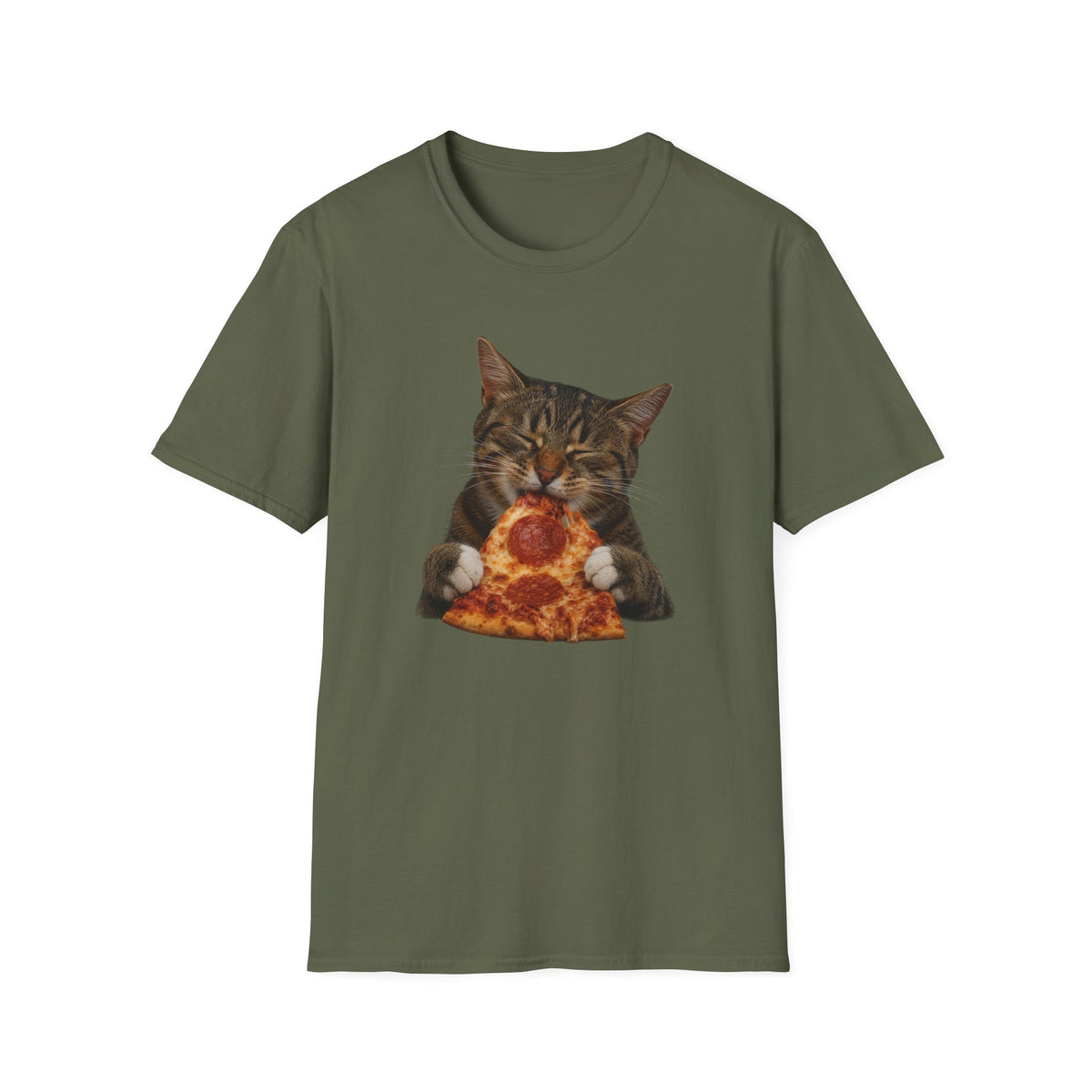 Cat Eating Pizza T-Shirt — Cute Pizza-Loving Cat Graphic Tee
