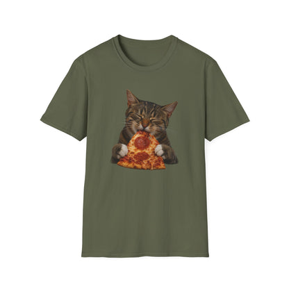 Cat Eating Pizza T-Shirt — Cute Pizza-Loving Cat Graphic Tee